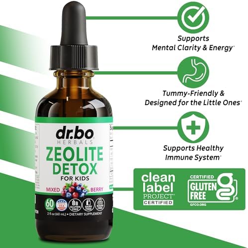 Gotas Líquidas de Detox Zeolite para Niños - Clinoptilolita Avanzada con Vitaminas B12 y D - Suplemento de Limpieza Suave para el Cuerpo 2oz - imagen 2