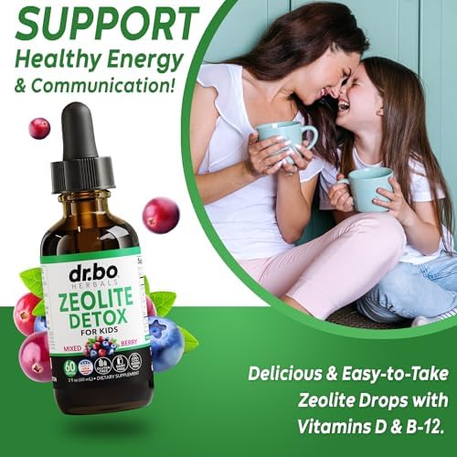 Gotas Líquidas de Detox Zeolite para Niños - Clinoptilolita Avanzada con Vitaminas B12 y D - Suplemento de Limpieza Suave para el Cuerpo 2oz - imagen 3
