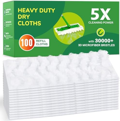 Paños Secos NXPPYY 100ct para Mopa Swiffer, Recargas de Microfibra Pesada, Captura Polvo y Pelo de Mascotas, para Pisos de Madera y Limpieza - imagen 1