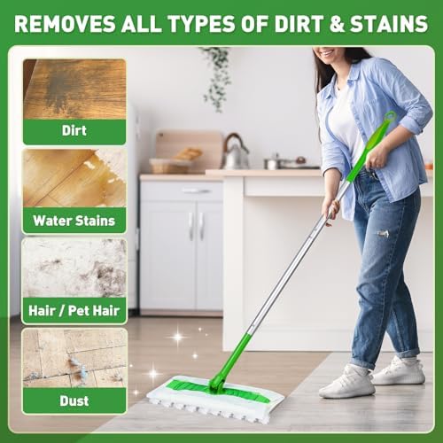 Paños Secos NXPPYY 100ct para Mopa Swiffer, Recargas de Microfibra Pesada, Captura Polvo y Pelo de Mascotas, para Pisos de Madera y Limpieza - imagen 5