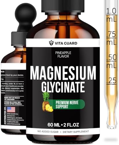 Gotas Líquidas de Glicinato de Magnesio 500mg – Suplemento Vegano Sin Azúcar, 60 mL Sabor Piña - imagen 1