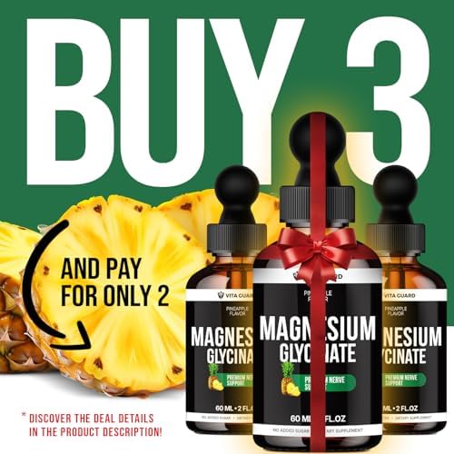Gotas Líquidas de Glicinato de Magnesio 500mg – Suplemento Vegano Sin Azúcar, 60 mL Sabor Piña - imagen 2