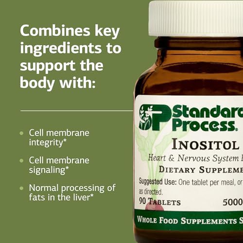 Inositol Standard Process - Apoya el Sistema Nervioso, Metabolismo de Lípidos y Salud Cardiovascular - Vegetariano, Sin Gluten, Sin Lácteos y Sin - imagen 4