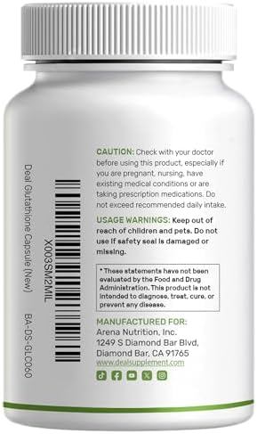 Suplemento de Glutatión 1,000mg por Porción, 98% Pureza | Más Vitamina C 500mg, Forma Activa Reducida (GSH) | Antioxidante Intracelular – Apoya la - imagen 2