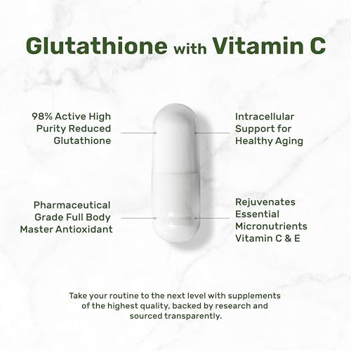 Suplemento de Glutatión 1,000mg por Porción, 98% Pureza | Más Vitamina C 500mg, Forma Activa Reducida (GSH) | Antioxidante Intracelular – Apoya la - imagen 5