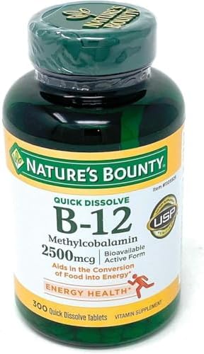 Vitaminas B-12 de Nature's Bounty 2500 mcg, 300 Tabletas de Disolución Rápida - imagen 1