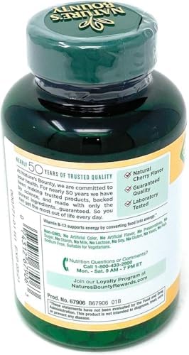 Vitaminas B-12 de Nature's Bounty 2500 mcg, 300 Tabletas de Disolución Rápida - imagen 3