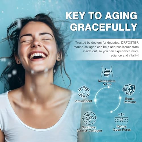 Polvo de Péptidos de Colágeno Marino DRFOSTER para Soporte Articular, Colágeno Hidrolizado Tipo I y III con MSM, GC, Ácido Hialurónico y Vitamina C - imagen 5