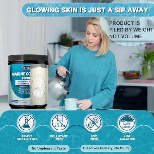 Polvo de Péptidos de Colágeno Marino DRFOSTER para Soporte Articular, Colágeno Hidrolizado Tipo I y III con MSM, GC, Ácido Hialurónico y Vitamina C - imagen 7