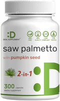 Suplemento de Saw Palmetto con Semilla de Calabaza, 300 Cápsulas | Promueve la Salud Prostática | Bloqueador de DHT | Vitaminas para el Crecimiento - imagen 1