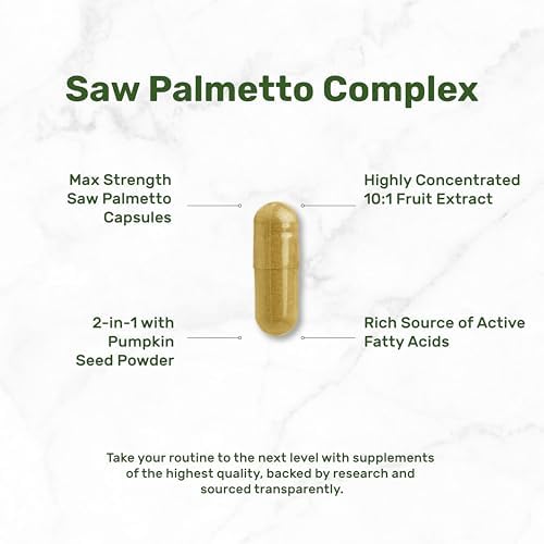 Suplemento de Saw Palmetto con Semilla de Calabaza, 300 Cápsulas | Promueve la Salud Prostática | Bloqueador de DHT | Vitaminas para el Crecimiento - imagen 5