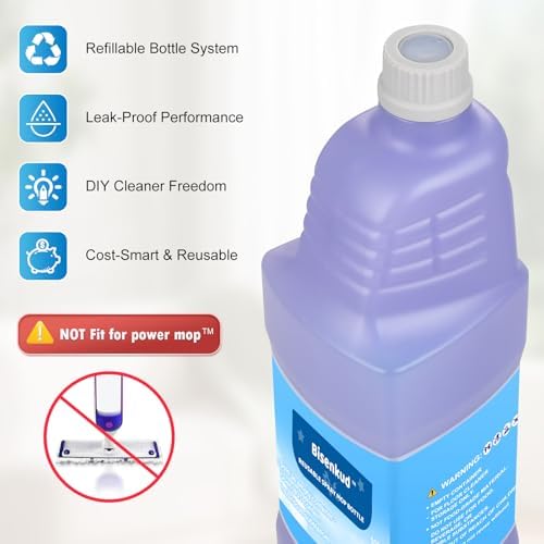 Botella Refillable Bisenkud para Mop Swiffer® Wet Jet™ - 1250ml / 42.3 FL OZ - Botella de Solución HDPE a Prueba de Fugas, Vacía, No para Mop - imagen 2