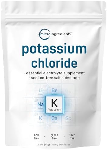 Cloruro de Potasio en Polvo, 1 KG | Suplemento Electrolytico Hidratante y Sustituto de Sal | Apoya el Equilibrio Mineral, Corazón, Articulaciones e - imagen 1