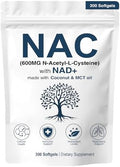 Suplemento Orgánico SEAFLEX NAC 600mg, Cápsulas de N-Acetil Cisteína No Transgénicas y Sin Gluten, 300 Softgels para Salud Celular y Pulmonar con NAD+ - imagen 1