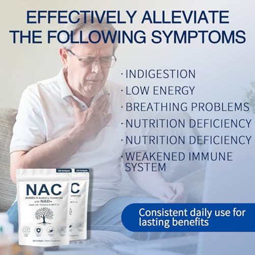 Suplemento Orgánico SEAFLEX NAC 600mg, Cápsulas de N-Acetil Cisteína No Transgénicas y Sin Gluten, 300 Softgels para Salud Celular y Pulmonar con NAD+ - imagen 6