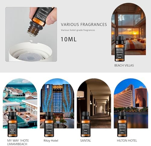 Set de Regalo de Aceites Esenciales Difusores Hotel Collection, Aromas de Hotel para el Hogar, Alivio del Estrés, My Way, The Beach Villas y Otros - imagen 3