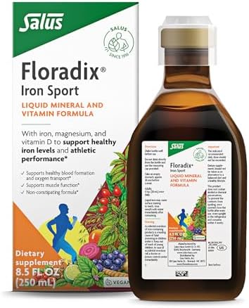 Floradix Fórmula Líquida de Minerales y Vitaminas con Hierro para Deportistas - Nutrición Diaria y Energía - Vegano y No Transgénico - 8.5 fl oz - imagen 1