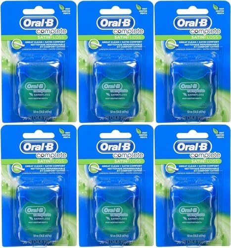 Hilo Dental Satinado Oral-B de 54 Yards Sabor Menta (Paquete de 6) - imagen 1