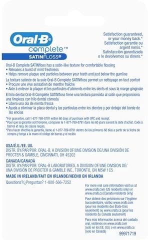 Hilo Dental Satinado Oral-B de 54 Yards Sabor Menta (Paquete de 6) - imagen 4