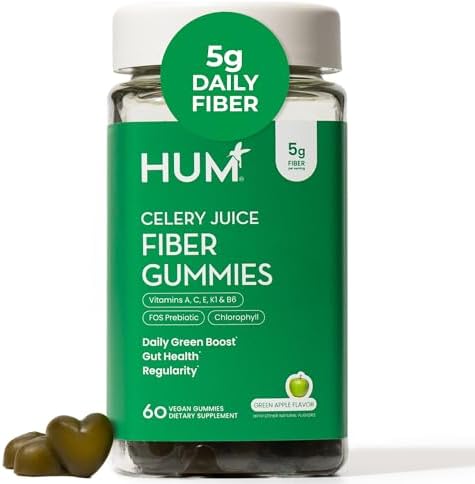 Gomitas de Fibra de Jugo de Apio HUM para Adultos, Suplemento Prebiótico Sin Gluten, 60 Unidades para Detoxificación y Salud Digestiva - imagen 1