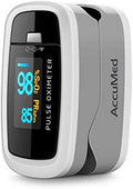 Oxímetro de Pulso AccuMed CMS-50D1 para Medición de Oxígeno en Sangre SpO2, Portátil y Ligero con Pantalla LED, 2 Baterías AAA, Cordón y Estuche de - imagen 1