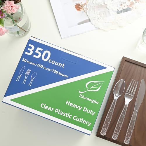 Cucharas de Plástico Transparentes 350 Piezas, Cucharas Desechables Resistentes BPA-Free para Fiestas, Bodas y Uso Diario - imagen 5