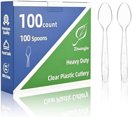 Cucharas de Plástico Transparentes 350 Piezas, Cucharas Desechables Resistentes BPA-Free para Fiestas, Bodas y Uso Diario - imagen 8