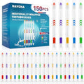 Paquete de 150 Cepillos de Dientes Desechables Navona, Suaves y Ergonomicos, Envuelto Individualmente, Ideal para Adultos, Niños, Viajes y Donaciones - imagen 1
