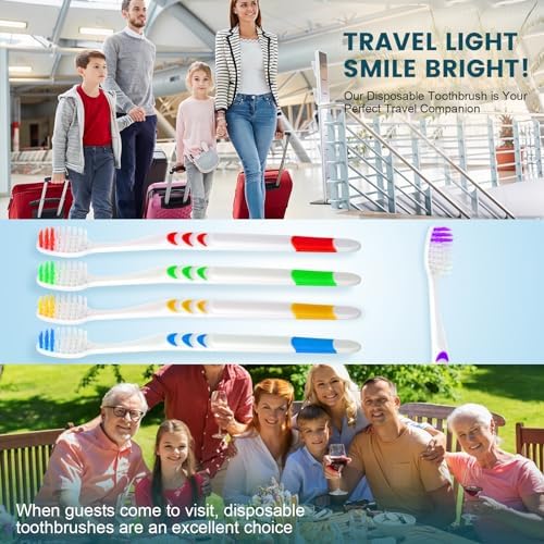 Paquete de 150 Cepillos de Dientes Desechables Navona, Suaves y Ergonomicos, Envuelto Individualmente, Ideal para Adultos, Niños, Viajes y Donaciones - imagen 6