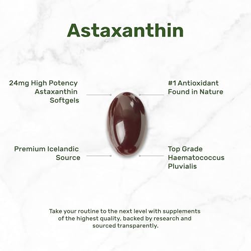 SUPLEMENTO DEAL Astaxantina 24mg por Porción (12mg por Cápsula), 120 Softgels – Doble Fuerza de Microalgas – Suplemento Antioxidante para Piel, Ojos, - imagen 3