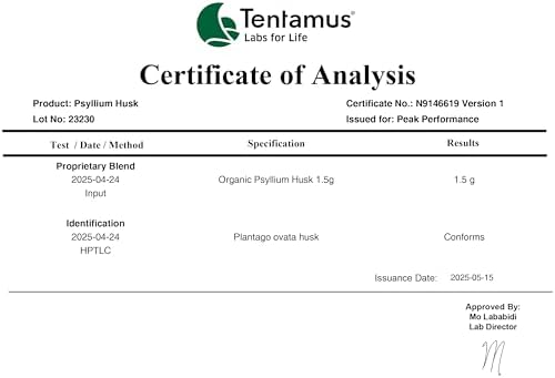 Cápsulas Veganas de Psyllium Husk Orgánico USDA de Peak Performance - Suplemento de Fibra para Digestión y Prebióticos - Sin Hinchazón, Sin Gluten - imagen 3