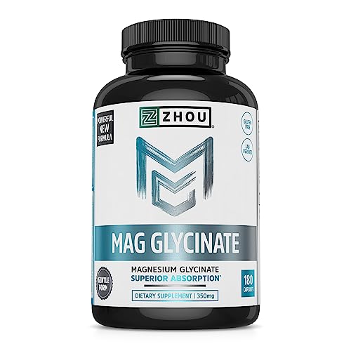 Zhou Magnesio Glicinato - Suplemento Natural para Hombres y Mujeres, Ayuda para Dormir, Salud Cardiaca, Relajación Muscular y Vitalidad - 180 - imagen 5