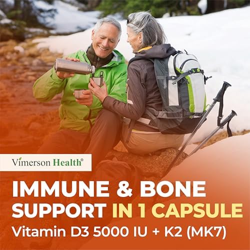 Suplemento de Vitamina D3 K2 y Calcio para Huesos, Músculos e Inmunidad – 5000 IU de Vitamina D3, K2 MK7, Calcio y Pimienta Negra (BioPerine) para - imagen 7