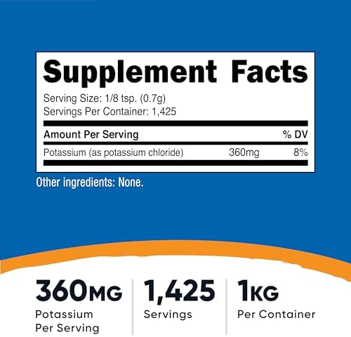 Nutricost Cloruro de Potasio en Polvo 1kg - Libre de Gluten, No Transgénico - imagen 2