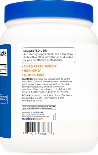 Nutricost Cloruro de Potasio en Polvo 1kg - Libre de Gluten, No Transgénico - imagen 4