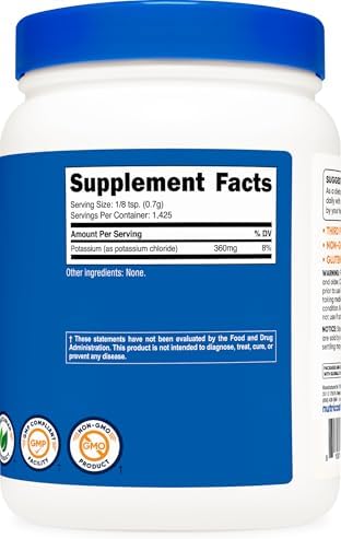 Nutricost Cloruro de Potasio en Polvo 1kg - Libre de Gluten, No Transgénico - imagen 5