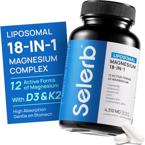 Complejo de Magnesio 18 en 1 para Mujeres y Hombres | Suplemento Liposomal de Magnesio con Glicinato, Citrato, Malato, Taurato, D3 y K2 | Alta - imagen 1