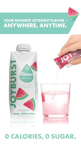 Joyburst Polvo de Electrolitos Sin Azúcar, Paquete Variado (10 Sandía, 10 Limón Fresa), Mezcla Instantánea para Hidratación, Orgánico y Keto - imagen 3