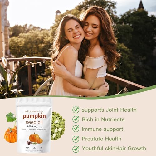 Cápsulas de Aceite de Semilla de Calabaza AOLBSPD con Saw Palmetto – 300 Softgels | Aceite Virgen Prensado en Frío | Apoya la Salud del Cabello, - imagen 6