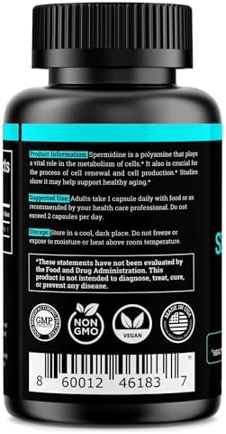 Suplemento de Spermidina (1440mg de Spermidina 99% Pura para Mujeres y Hombres) Suministro de 4 Meses (100X Más Potente que el Extracto de Germen de - imagen 3