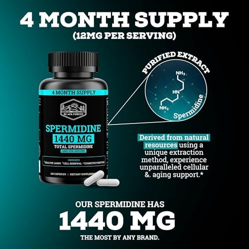 Suplemento de Spermidina (1440mg de Spermidina 99% Pura para Mujeres y Hombres) Suministro de 4 Meses (100X Más Potente que el Extracto de Germen de - imagen 5
