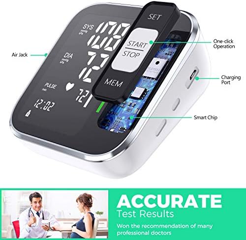 Monitor de Presión Arterial Digital para Brazo Superior con Pantalla Retroiluminada y Manguito de 8.7-15.7 para Uso en Casa con Bolsa de - imagen 2