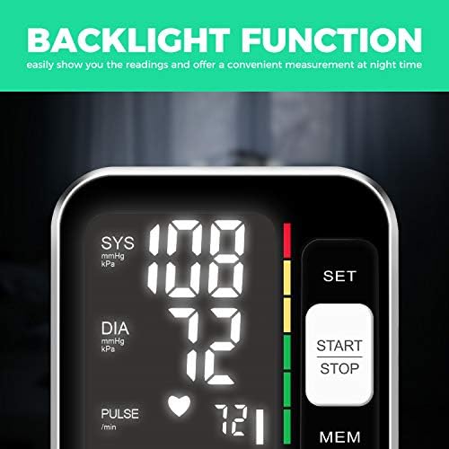 Monitor de Presión Arterial Digital para Brazo Superior con Pantalla Retroiluminada y Manguito de 8.7-15.7 para Uso en Casa con Bolsa de - imagen 7