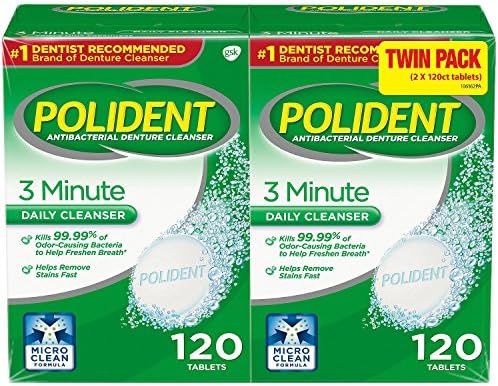 Limpiador Antibacteriano para Dentaduras Polident 3 Minutos 120 piezas (Paquete de 2) - imagen 1