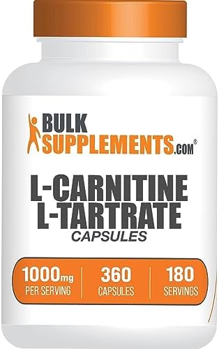 BulkSupplements.com Cápsulas de L-Carnitina L-Tartrato - Suplemento de Carnitina, 1000mg por Porción, Libre de Gluten - 360 Cápsulas (1 Paquete) - imagen 1