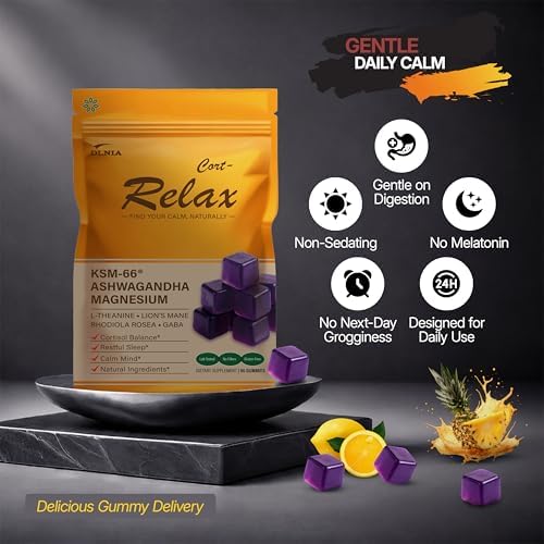 Gomitas DLNIA de Magnesio Glicinato para Estrés y Soporte de Cortisol | Enfoque Calmado de Día, Sueño Profundo de Noche | 17 en 1 con KSM-66® - imagen 3