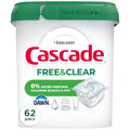 Cápsulas de Lavavajillas Cascade Free & Clear, Detergente para Lavavajillas Sin Fragancia, 62 Piezas - imagen 1
