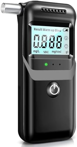 Alcoholímetro 2026 con Pantalla LCD, Portátil y Personal, Incluye 5 Boquillas para Uso en Casa y Fiestas - imagen 1