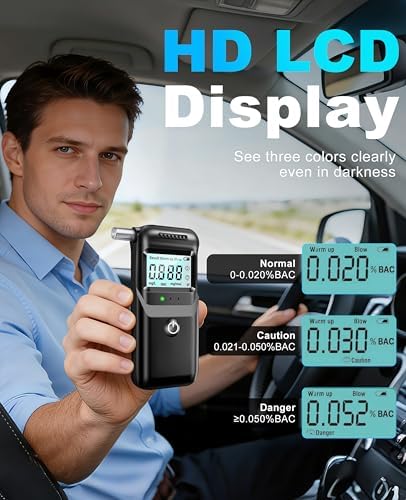 Alcoholímetro 2026 con Pantalla LCD, Portátil y Personal, Incluye 5 Boquillas para Uso en Casa y Fiestas - imagen 4