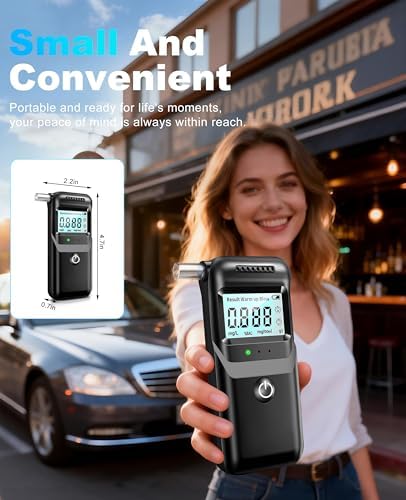 Alcoholímetro 2026 con Pantalla LCD, Portátil y Personal, Incluye 5 Boquillas para Uso en Casa y Fiestas - imagen 5